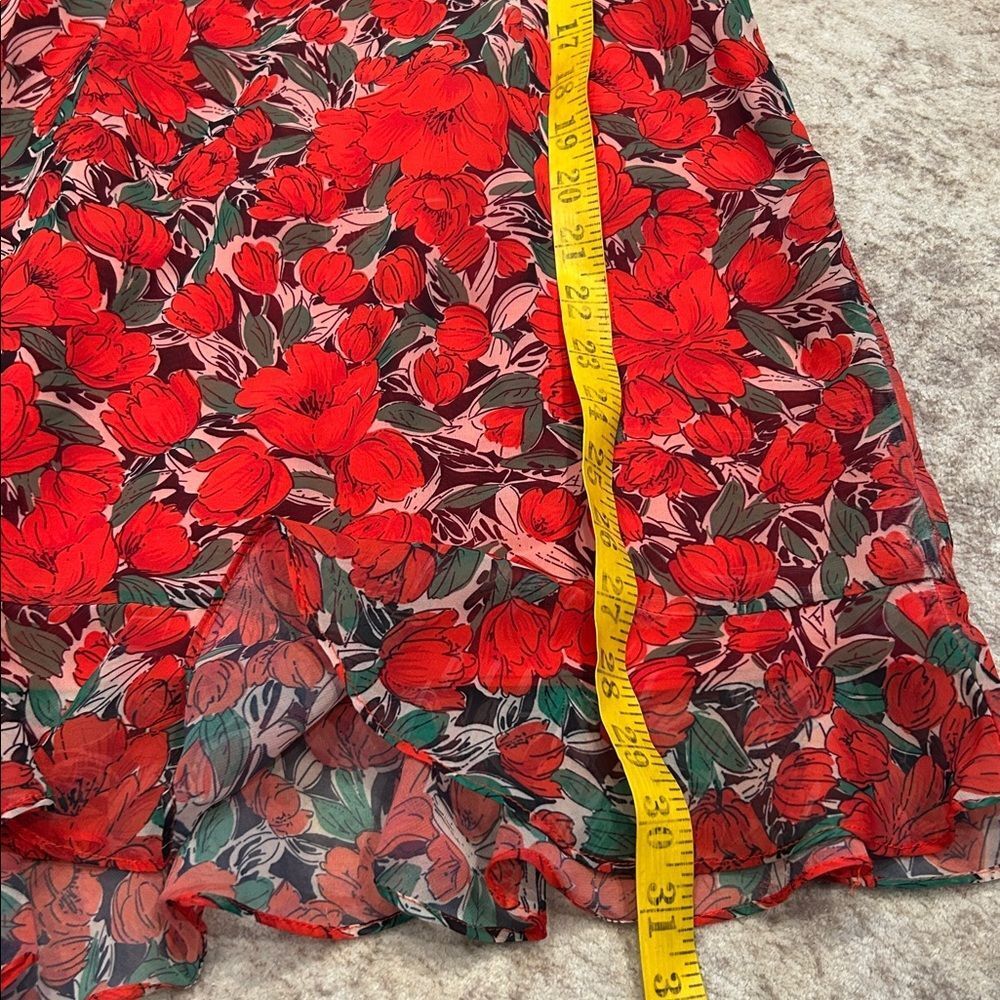 SUPER DOWN Hadley Cami Dress Womens Red Floral Sleeveless Mini Flounce smaller - Picture 10 of 12